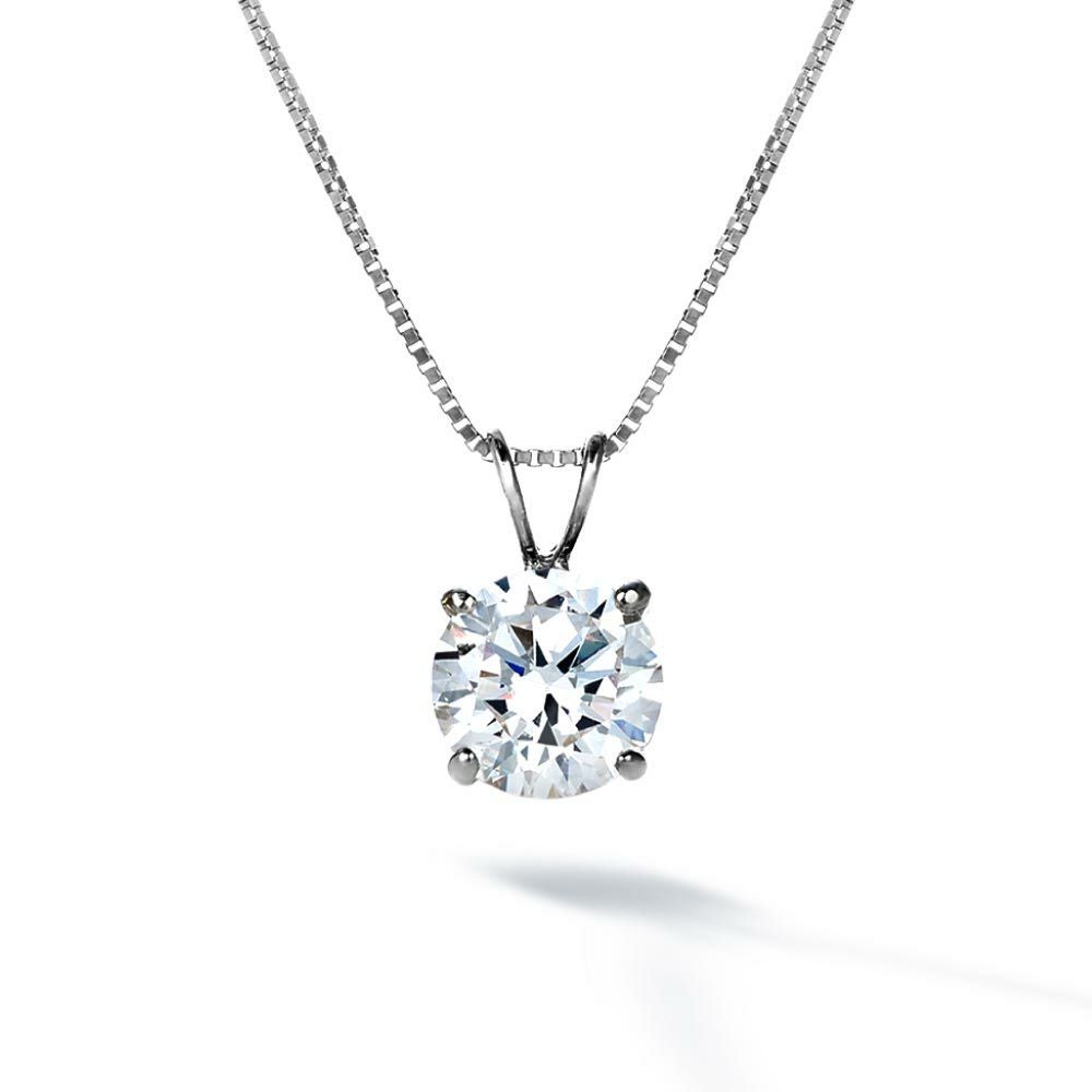 10%OFF】1.25カラット 一粒 ネックレス ホワイトゴールド K14 WG