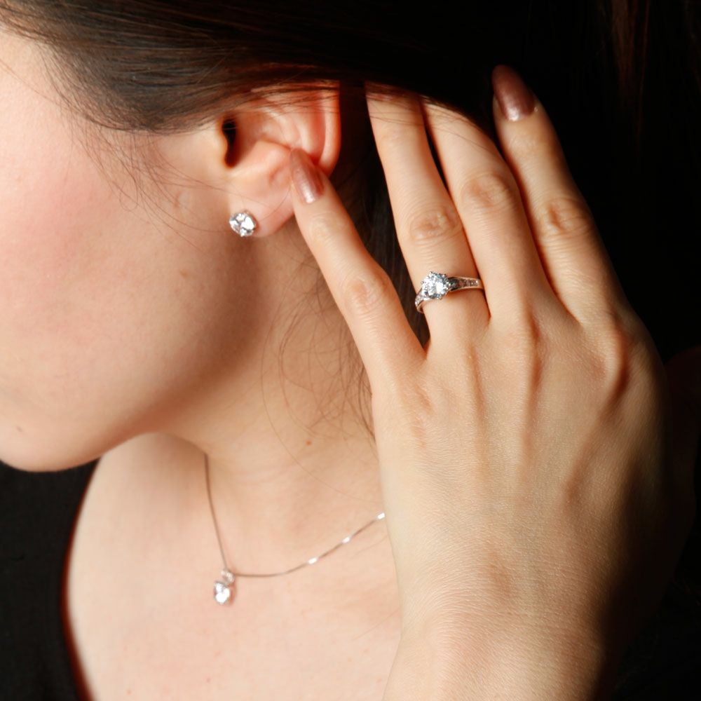 10%OFF】最高級品質 1カラット czダイヤモンド ホワイトゴールド